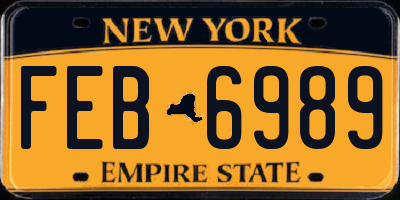 NY license plate FEB6989