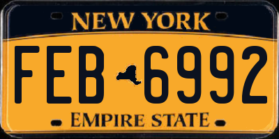 NY license plate FEB6992
