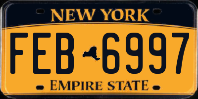 NY license plate FEB6997