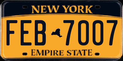 NY license plate FEB7007