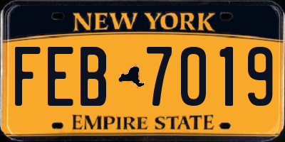 NY license plate FEB7019
