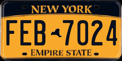 NY license plate FEB7024