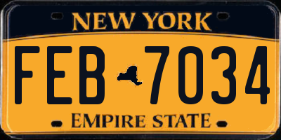 NY license plate FEB7034