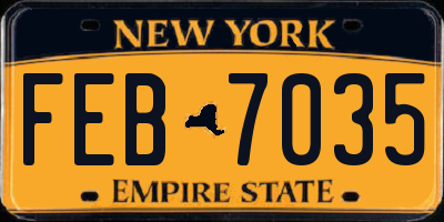 NY license plate FEB7035