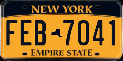 NY license plate FEB7041