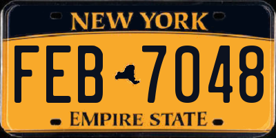 NY license plate FEB7048