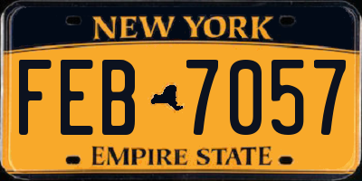 NY license plate FEB7057