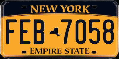 NY license plate FEB7058