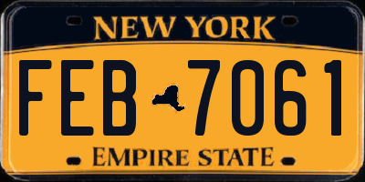 NY license plate FEB7061