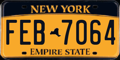 NY license plate FEB7064