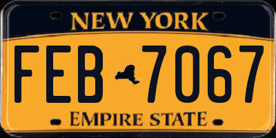 NY license plate FEB7067