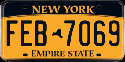 NY license plate FEB7069