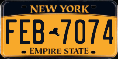 NY license plate FEB7074