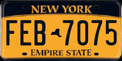 NY license plate FEB7075