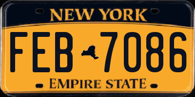 NY license plate FEB7086