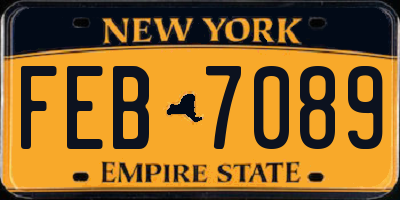 NY license plate FEB7089