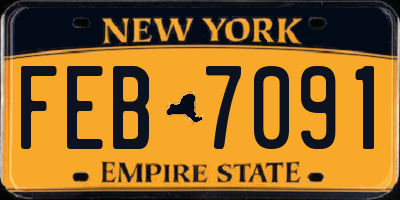 NY license plate FEB7091