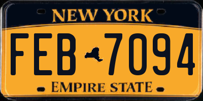 NY license plate FEB7094