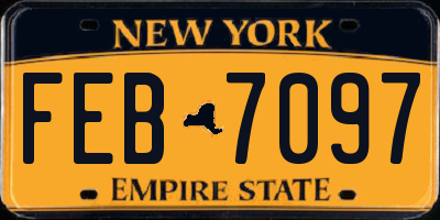 NY license plate FEB7097
