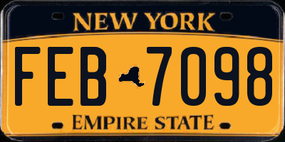 NY license plate FEB7098