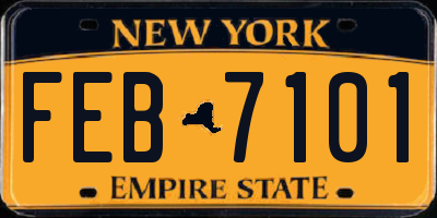 NY license plate FEB7101
