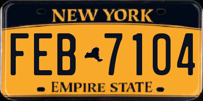 NY license plate FEB7104