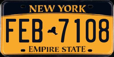 NY license plate FEB7108