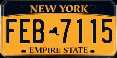 NY license plate FEB7115