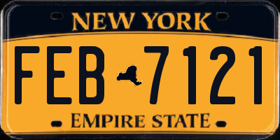 NY license plate FEB7121