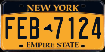 NY license plate FEB7124