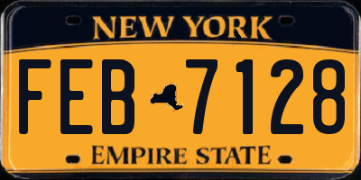 NY license plate FEB7128