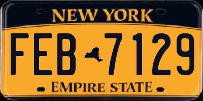 NY license plate FEB7129