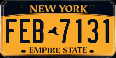 NY license plate FEB7131