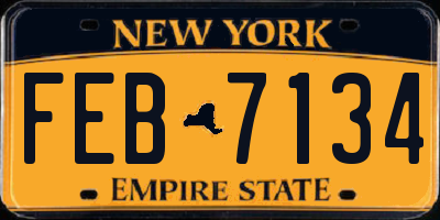 NY license plate FEB7134