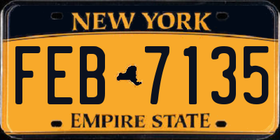 NY license plate FEB7135