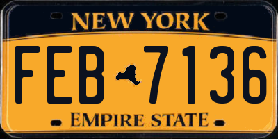 NY license plate FEB7136