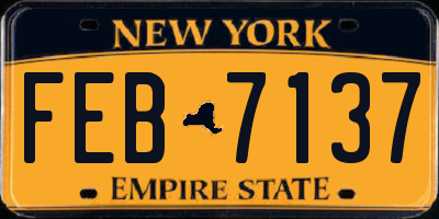 NY license plate FEB7137