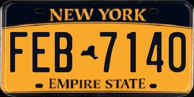 NY license plate FEB7140
