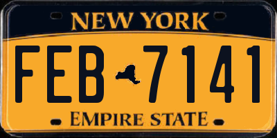 NY license plate FEB7141