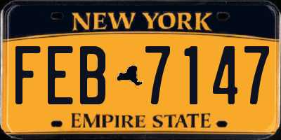 NY license plate FEB7147
