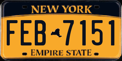 NY license plate FEB7151
