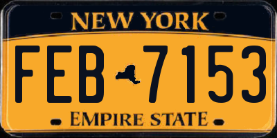 NY license plate FEB7153