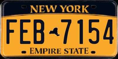 NY license plate FEB7154