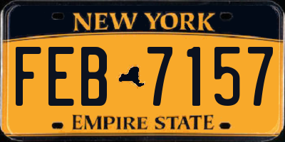 NY license plate FEB7157