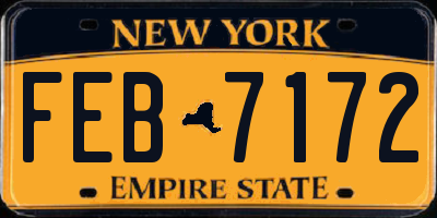 NY license plate FEB7172