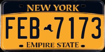 NY license plate FEB7173