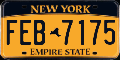 NY license plate FEB7175