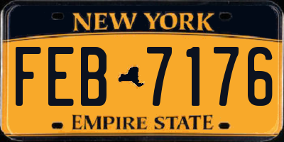 NY license plate FEB7176