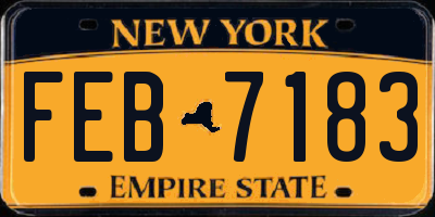 NY license plate FEB7183