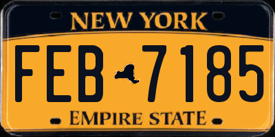 NY license plate FEB7185